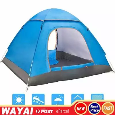 Camping Tent Automatic 3-4 Man Person Instant Pop Up Tent Family Hiking Festival • $33.99