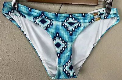 A. Che Blue White Winslet Hipster Apollo Bay Binkini Bottoms Sz L NWT • $18.63