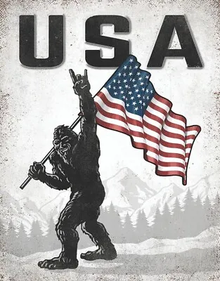 New USA Sasquatch Decorative Metal Tin Sign Made In The USA Bigfoot • $22.99