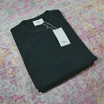 Folk Plain Ray Textured SS Tee Size 5 Black XL RRP £65 Norse YMC APC CP Casual • £48