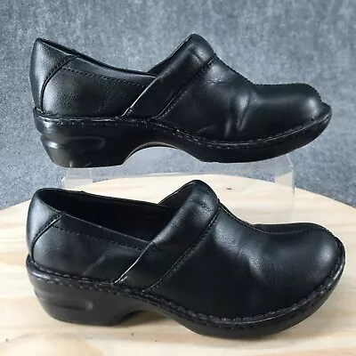 Merona Shoes Womens 11 Clogs Black Faux Leather Slip On Casual Block F00011430 • $26.99