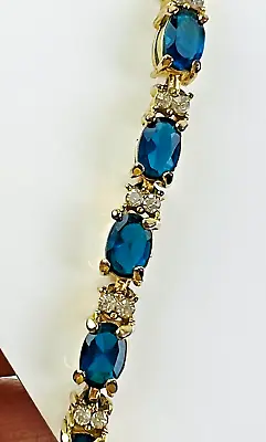 $13.49 • Buy Vintage Avon Tennis Bracelet Faux Blue Sapphire September Birthstone