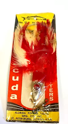 Vintage Barracuda Trolling Feathers Red Eyes Fishing Jig • $16.95