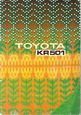 Instruction  Manual For Toyota Knitting Machine KR 501 SC • $25