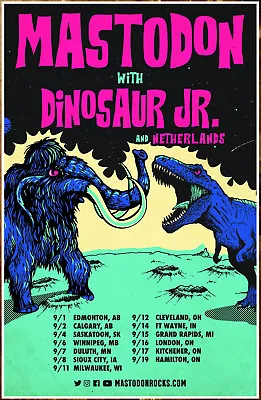 MASTODON | DINOSAUR JR 2018 Tour Ltd Ed RARE New Poster +BONUS Metal Rock Poster • $39.99