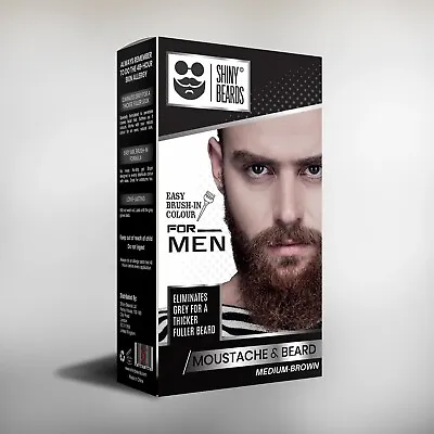 Shiny Beards-beard Dye For Men-medium Brown Colour. Uk Trusted Brand • £7.79