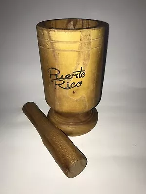 Puerto Rico Wood Mortar & Pestle Pylon Boricua Rican Mofongo • $123