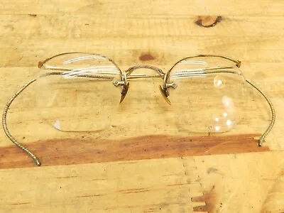 Vintage Rimmed Eye Wired Glasses 12KGF • $42