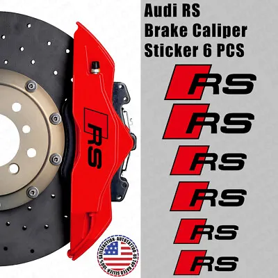 For Audi RS Sport Car Wheels Brake Caliper Sticker Decal Logo Decoration Black • $24.42