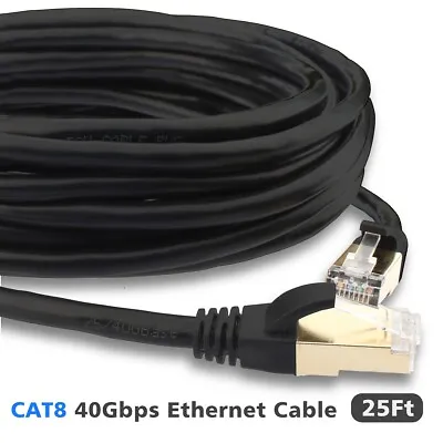 $18.99 • Buy CAT8 7 Ethernet Cable, Outdoor&Indoor, 50FT Heavy Duty LAN Network Patch Cord