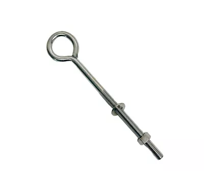 Marine Boat Stainless Steel T316 3/8  X 6  Turned Eye Bolt Washer WLL 140 Lbs • $9.99