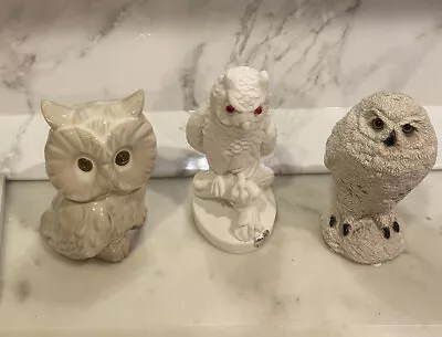 Vintage White Owl Figurines / Set Of 3  • $29.99