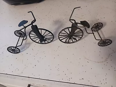 Set Of 2 Miniature Metal Wire Penny Farthing Tricycles Decor  5  • $13.99