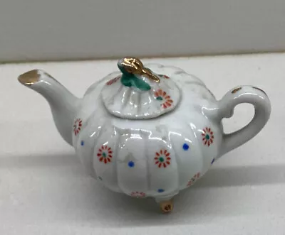 Vintage Miniature Teapot With Minnow Fish On Lid Trinket Box Occupied Japan • $10