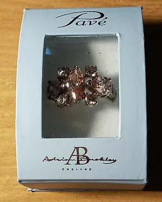 £13.99 • Buy Beautiful Gold Tone Stone Set Genuine Adrian Buckley Cocktail Style Ring. NWB
