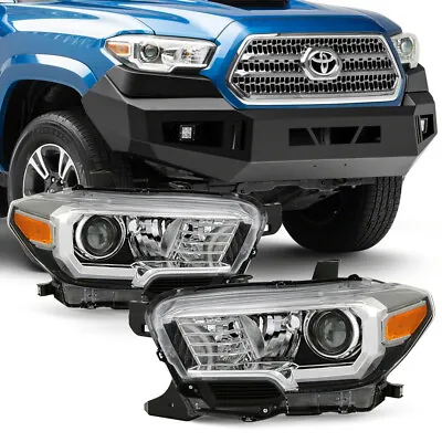 For 16-22 Toyota Tacoma SR [Model W/o LED DRL] Headlight Black Bezel Replacement • $159.78