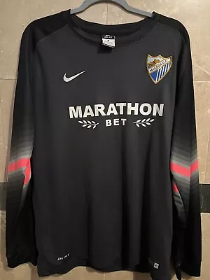 NIKE MALAGA CF Goalkeeper FOOTBALL SOCCER JERSEY Shirt Mens L Large Black • $120