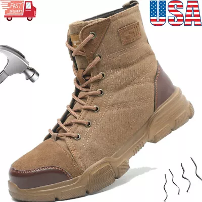 Mens Puncture-Resistant Work Boots Anti-Hot Welders Steel Toe Shoes Safety Shoes • $46.91