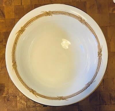 $186.97 • Buy Deruta Wolfman Gold Grano Wheat & Gold Design Large Pasta Salad Serving Bowl NEW