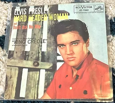 Elvis Presley: Hard Headed Woman/Don't Ask Me Why 45 RCA/US VG SLEEVE ONLY • $9.99