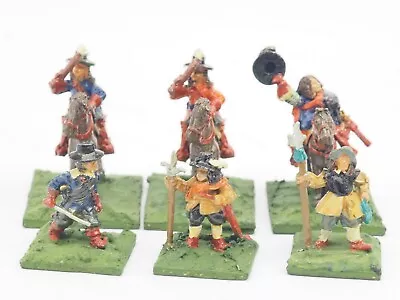 15mm English Civil War Foot & Mo7unted Command X 6. Painted. Blue 378 • £12