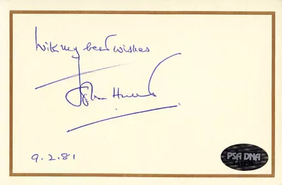 Sir John Hunt. Mt Everest Leader. 5.25x3.5 Card Signed In Blue Ink. PSA/DNA COA • $175.79