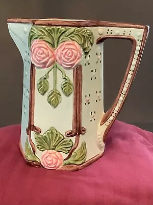 Majolica Seymour Mann Pitcher Aqua Rose  • $75