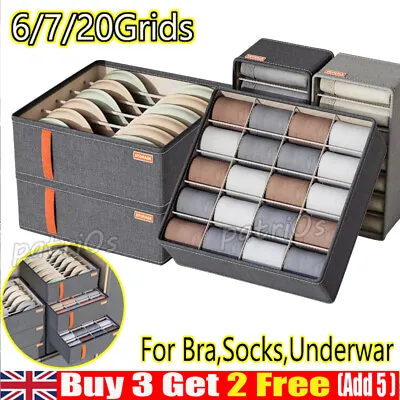 Folding Drawer Organizer Clothes Boxes Bra Underwear Socks Closet Storage Box • £4.99