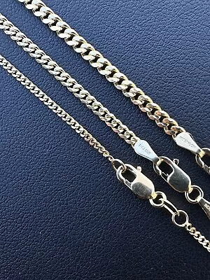 Men's Ladies Solid 10k Yellow Gold Micro 1.5-3mm Miami Cuban Link Chain Necklace • $155.38