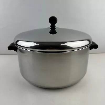 Farberware 6 QT Saucepan Stock Pot With Lid Stainless Steel Aluminum Clad USA • $32