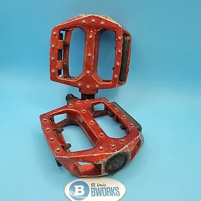 Victor VP 1/2  BMX Bike Pedals Red Anodized Alloy FP-965   C4 • $18