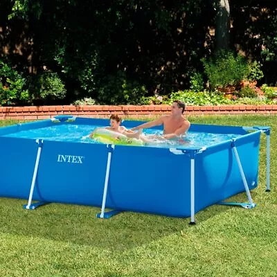 Intex Metal Frame Rectangular Family Kids Swimming Pool 3m X 2m Outdoor Summer • £175.99