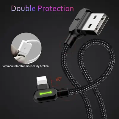 Mcdodo Right Angle Game Cable Sync Charging Data USB LED Cord IPhone/ Type C • $8.99