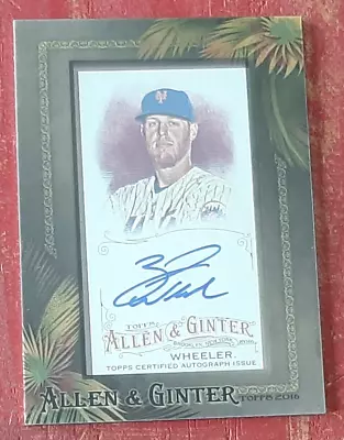 Zack Wheeler Auto ~ 2016 Topps Allen & Ginter Autograph #aga-zw ~ A&g Back • $22