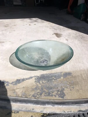£15 • Buy Glass Basin Sink Wash Bowl Green Black Blue Clear Bathroom Cloakroom Counter Ul
