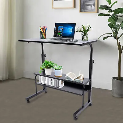 Office Desk Computer Desk Laptop Table With 4 Rolling Wheels Mobile Side Table • $35.16