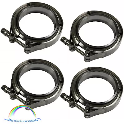 $45.99 • Buy Flange & Clamp Kit 4 X 3  V-Band With Ridge Exhaust Downpipe Stainless