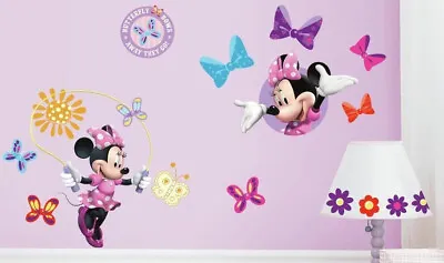 MINNIE MOUSE BOWTIQUE Wall Decals Girls Room Decor Peel And Stick Stickers Art • $14.99