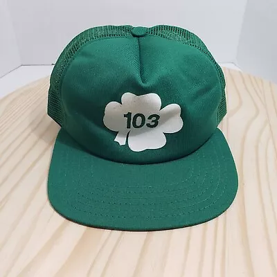 Vintage New Era  Trucker Hat SnapBack Green 4 Leaf Clover Made In The USA  • $12.43