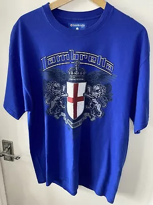 Lambretta Heavy Mod T-shirt Size L Blue Shield Design Scooter • £8.99