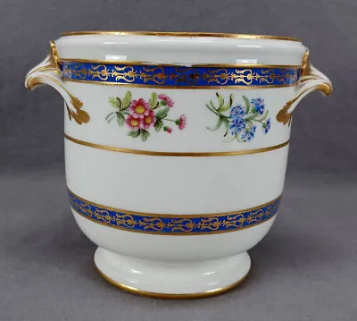 Sevres Hand Painted Floral Cobalt & Gold Soft Paste Bottle Cooler Circa 1788 • $2495