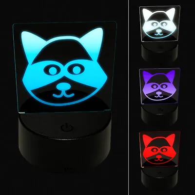 Racoon Face Doodle 3D Illusion LED Night Light Sign Lamp • $19.99
