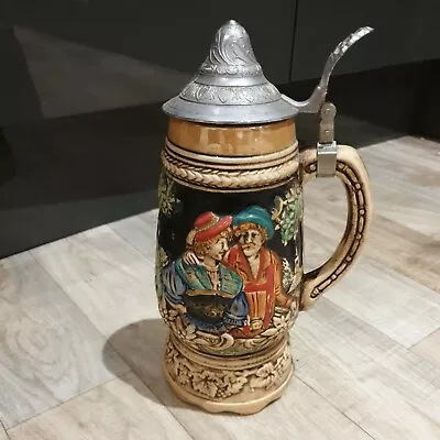 German Style Beer Stein Musical Vintage Tankard • £12.49