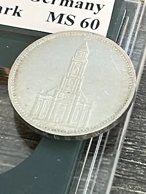 1934-D Germany 5 REICHSMARK MARK - Potsdam Garrison CHURCH Silver Coin 3RD WW2 • $25.95