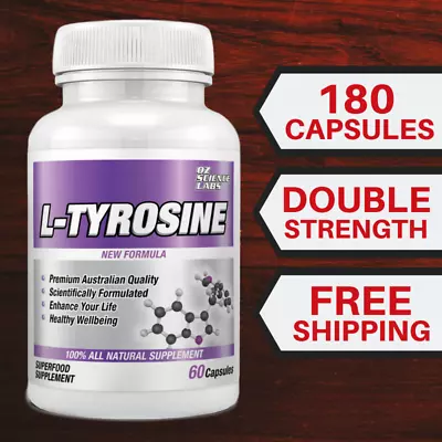 L - Tyrosine - 180 Caps / 3 Months Mood - Stress - Relaxation - Mental Health  • $49.95