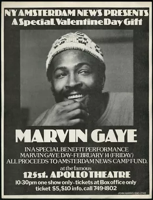 Marvin Gaye At The Apollo 2 13  X 19  Reproduction Concert Poster • $19.95