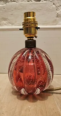 Murano Lamp Base Archimede Seguso Bullicante Glass Pink Clear Sommerso • £475