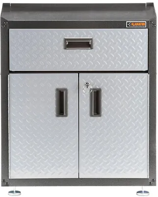 Freestanding Garage Cabinet Gladiator 31 H X 28 W X 18 Steel 2-DoorDrawer Tread • $280.79
