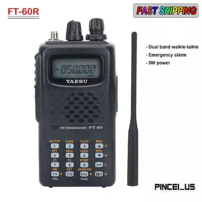 YAESU FT-60R Dual Band FM Transceiver Handheld Transceiver 5W 10KM F/ Road Trips • $204.19