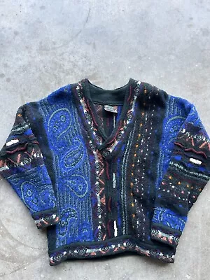 Vintage 90s Coogi V Neck Sweater 3d Knit Size Medium  • $199.99